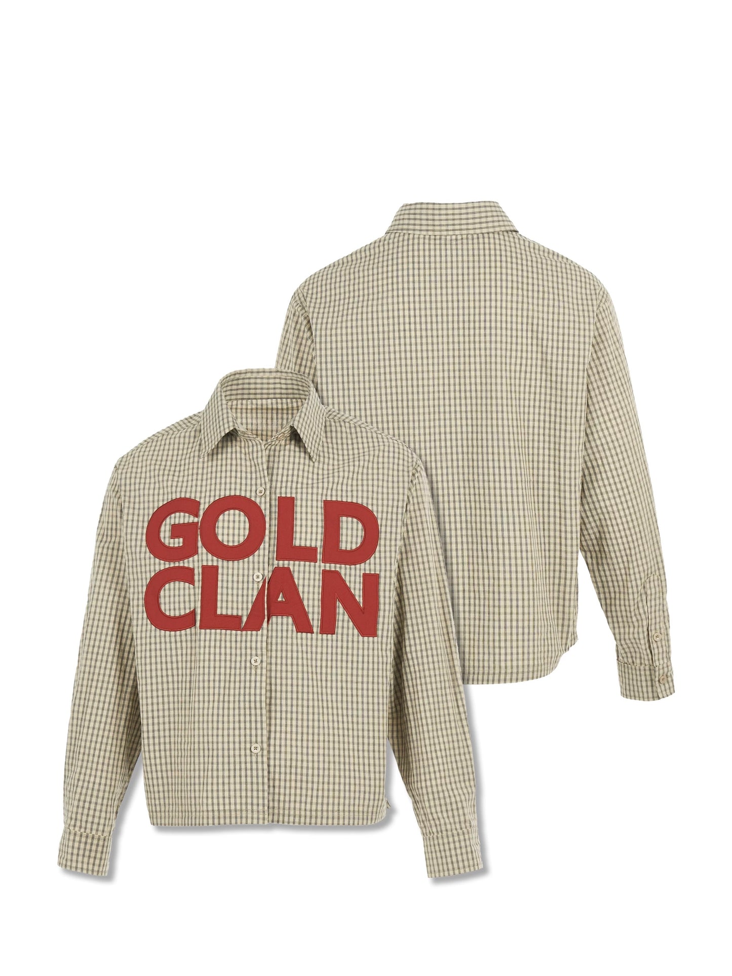 Legendary gold clan heritage plaid icon statement shirt