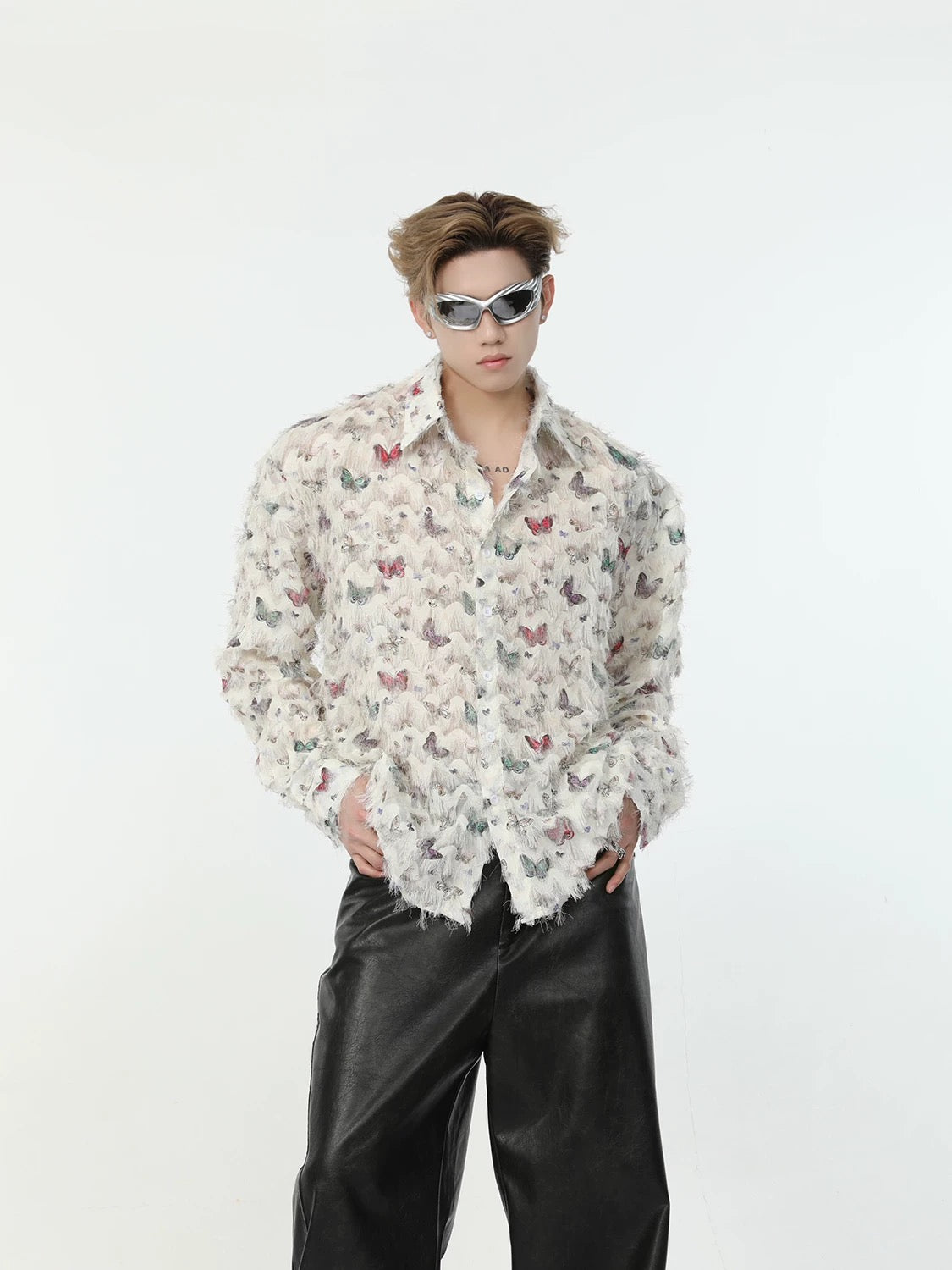 Butterfly fringe long sleeve shirt