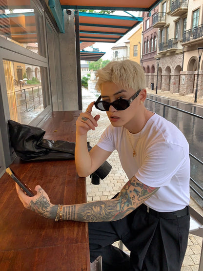 Korean cleanfit slim fit bottom t-shirt