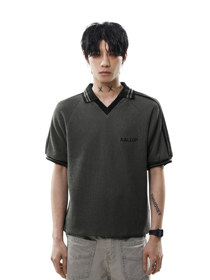 Relaxed college style collar polo shirt
