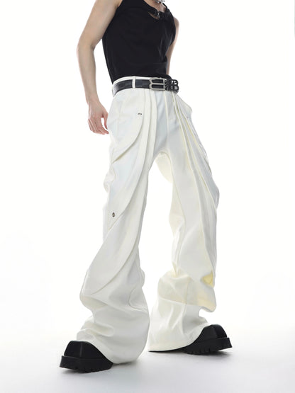 Hand split decomposed slim fit pants