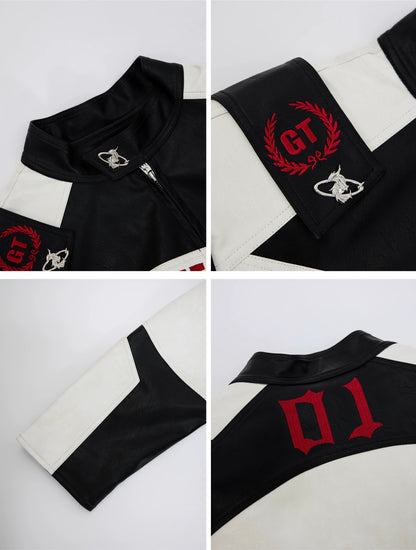 Argue culture classic moto racing leather jacket