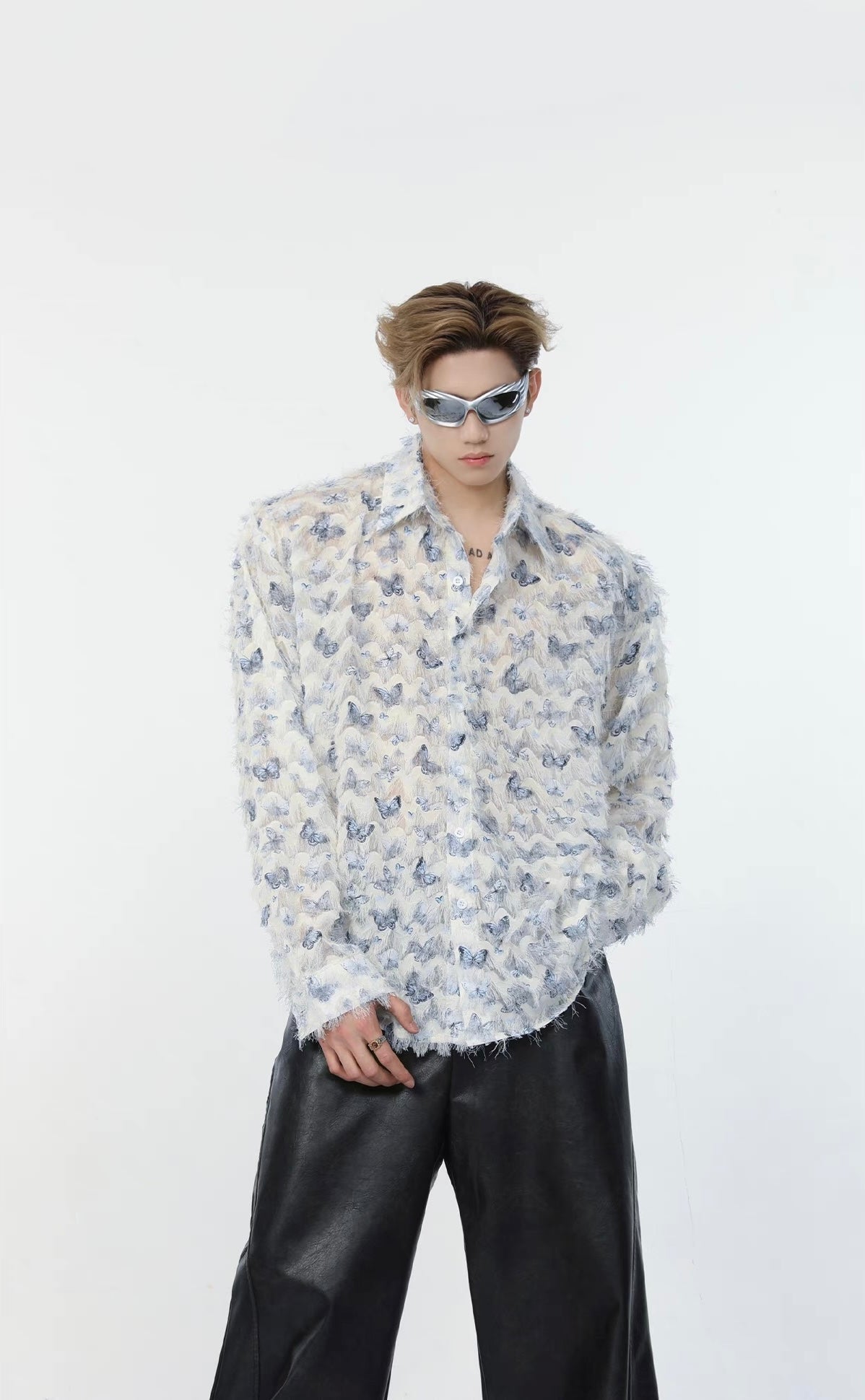Butterfly fringe long sleeve shirt