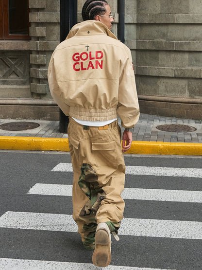 Desert fusion wide leg camouflage panel cargo pants