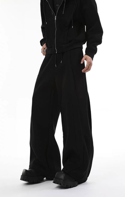 Solid color setup pants