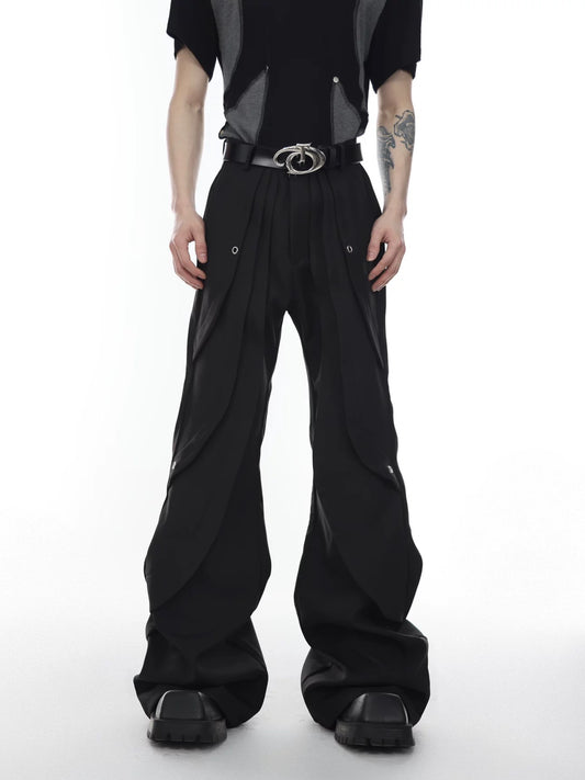 Hand split decomposed slim fit pants