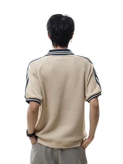 Relaxed college style collar polo shirt