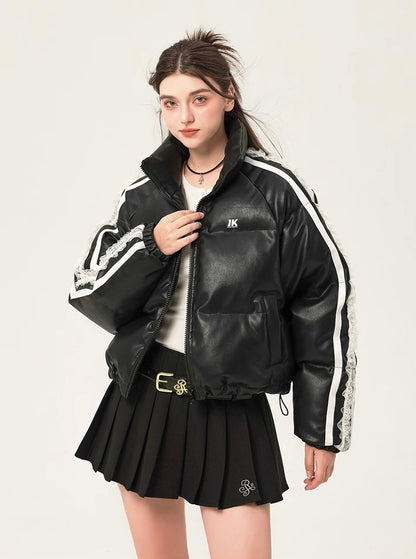 K-urban track stripes noir puffer jacket