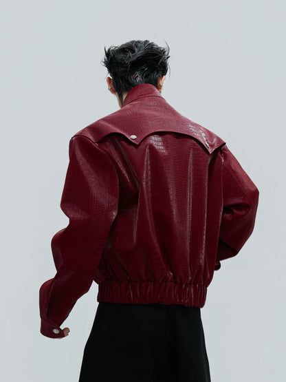 Decadent crystalline buckle rigid draping jacket