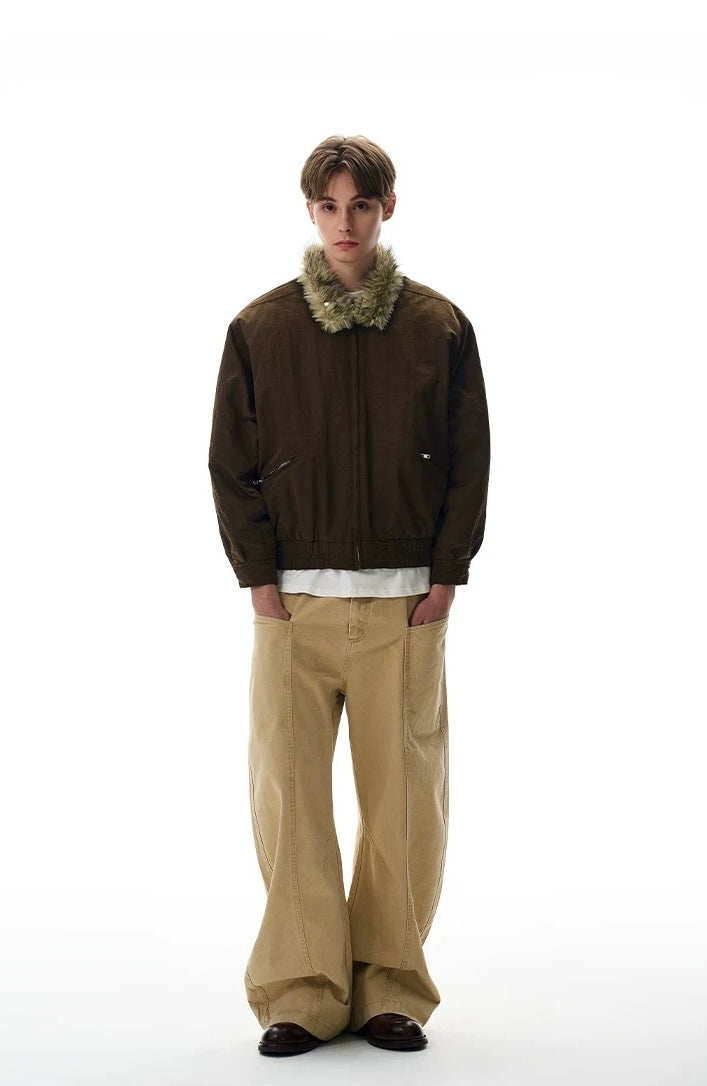 Nocturnal luxe fur bomber jacket