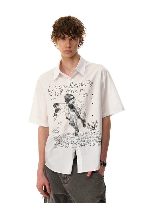American fun gaffiti print shot sleeve