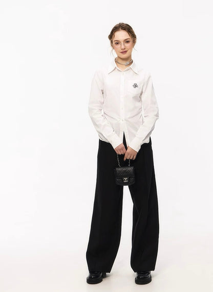 Intellectual grace slim fit white classic shirt