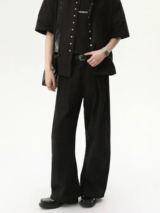 Minimalist premium slippery straight shaped pants