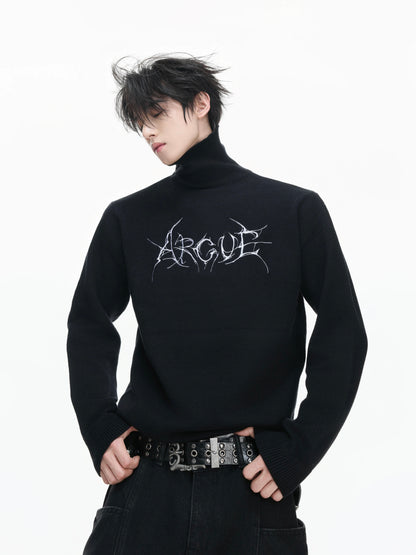 Argue typographic turtleneck mode sweater