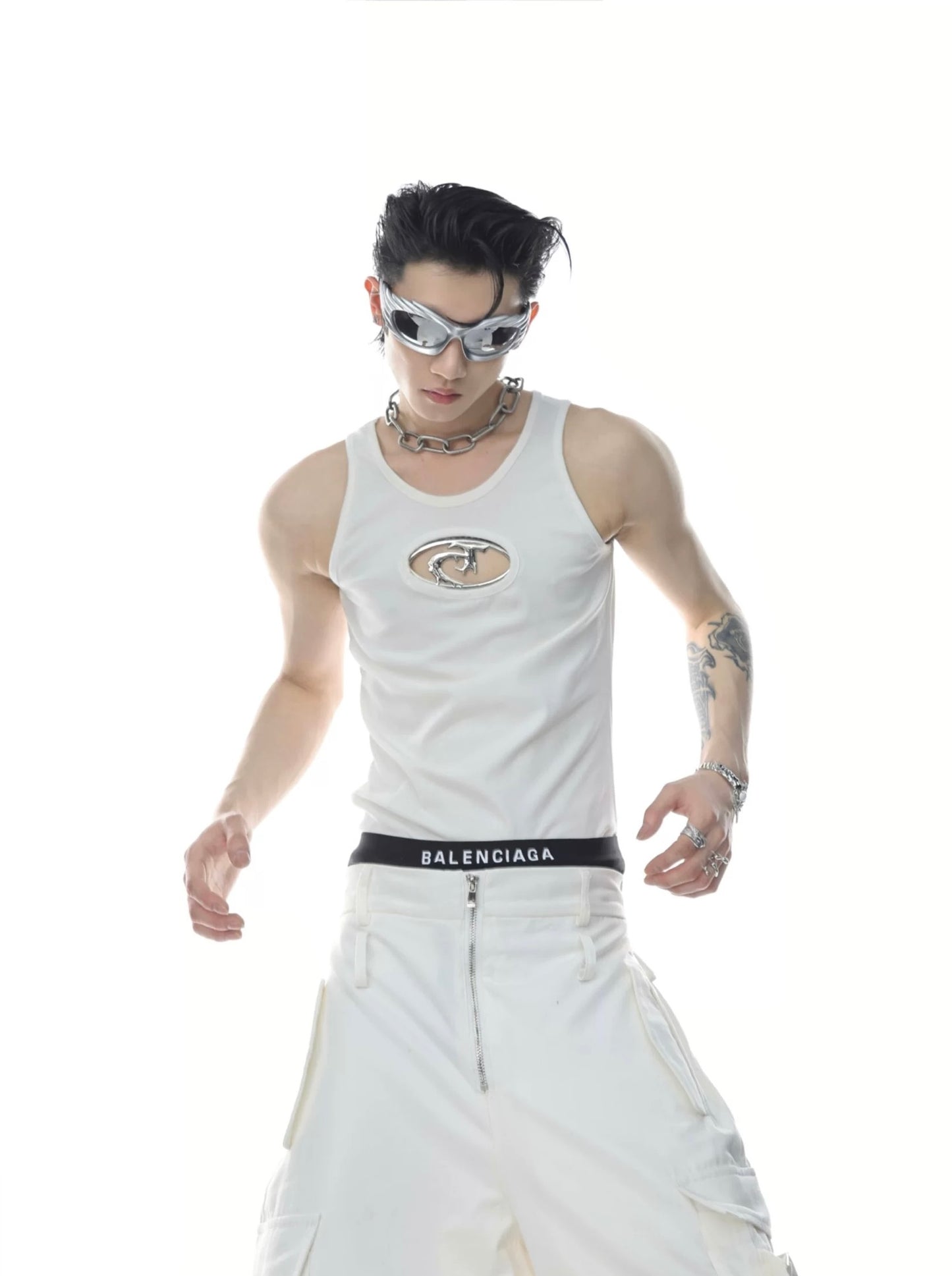 Paranoid punk metal tank top