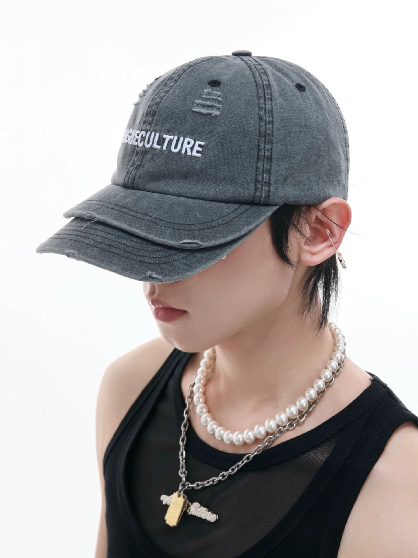 Vintage brim design layer cap