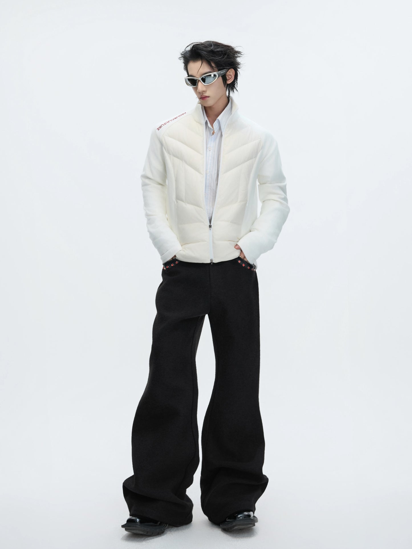 Arctic edge futuristic tech puffer jacket