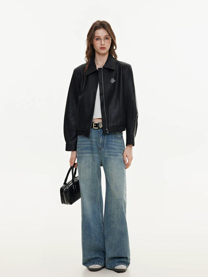 Parisian modern leather jacket