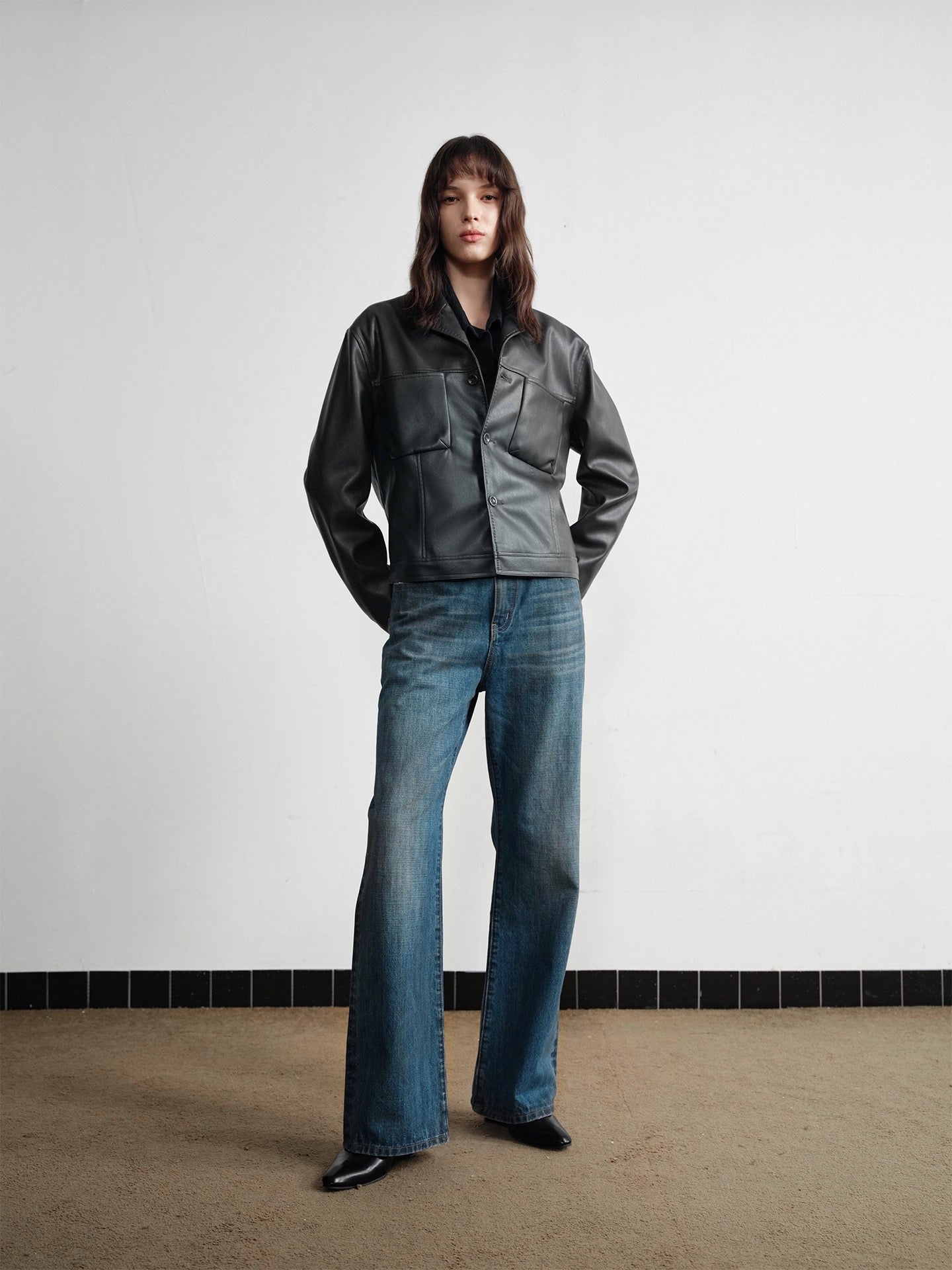 Submarine fog blue short wide german jacket