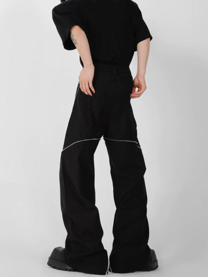 Zipper pull out straight pants