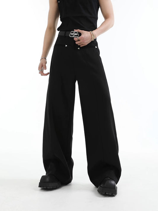 Elegant straight shaft suit pants