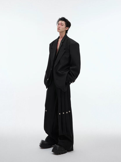 Monarch infinite engraved metal ornamented pants