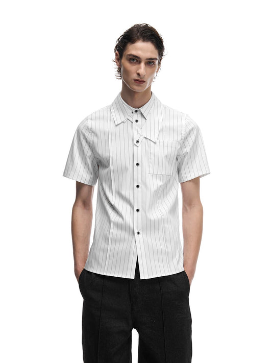 Removable double necked stranded short sleeve shirt