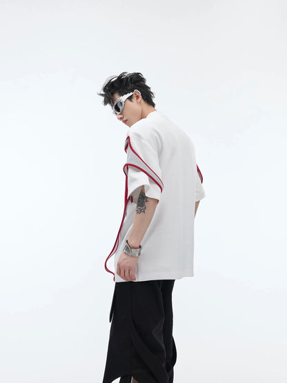 Double layer futuristic coated t-shirt