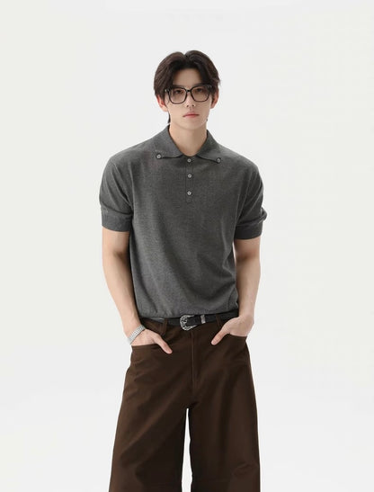 Buttons designed casual polo shirt