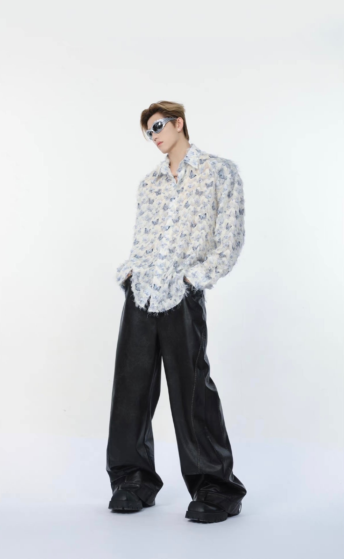 Butterfly fringe long sleeve shirt
