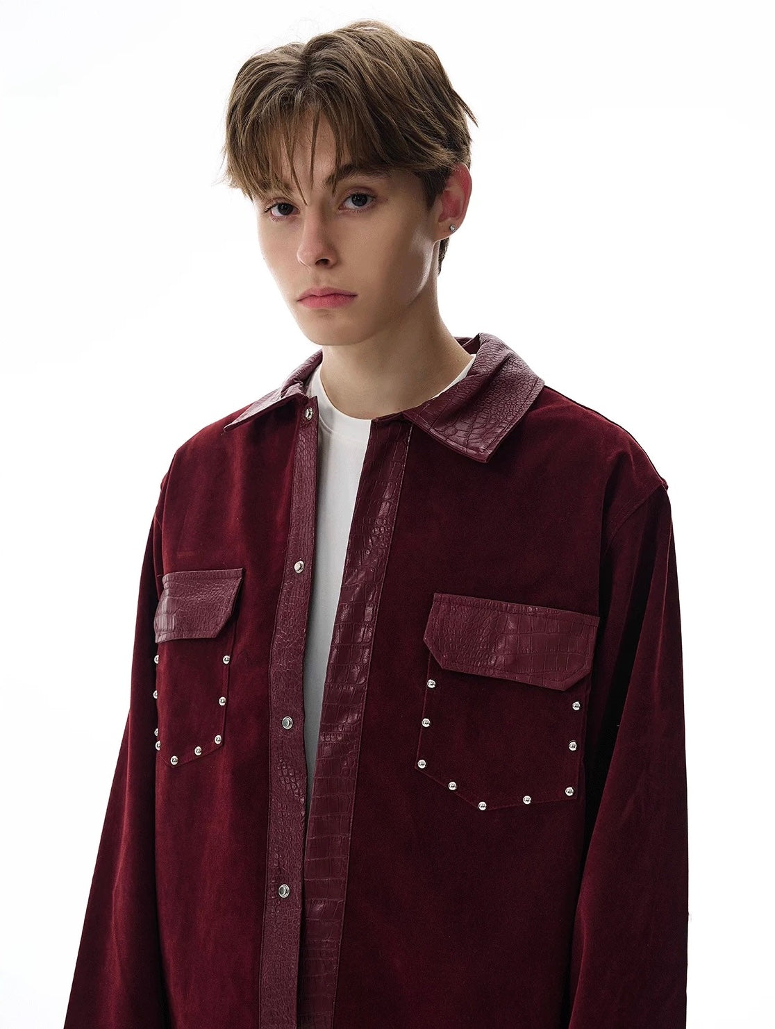 Obsidian contrast croco trim jacket