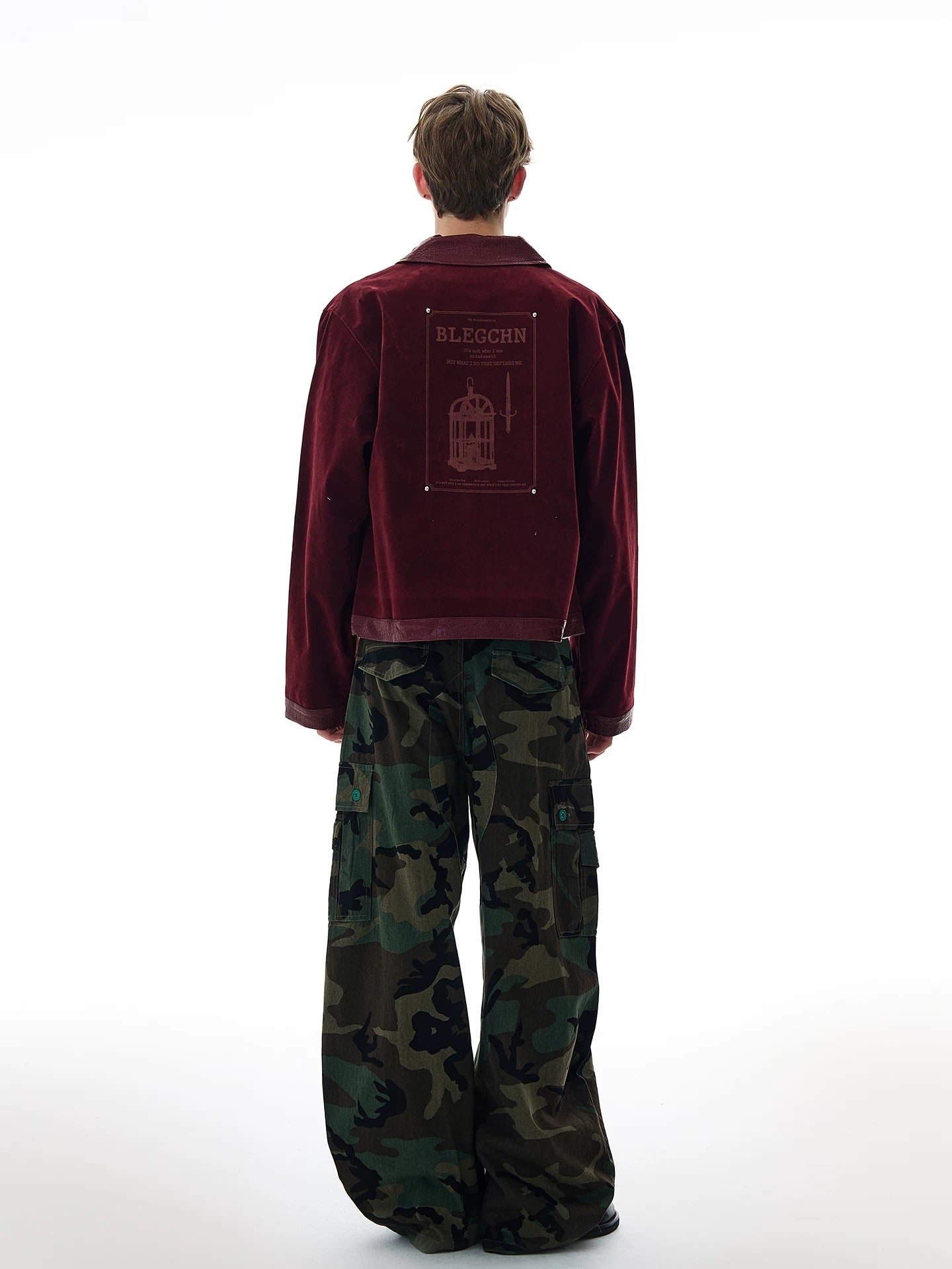 Obsidian contrast croco trim jacket