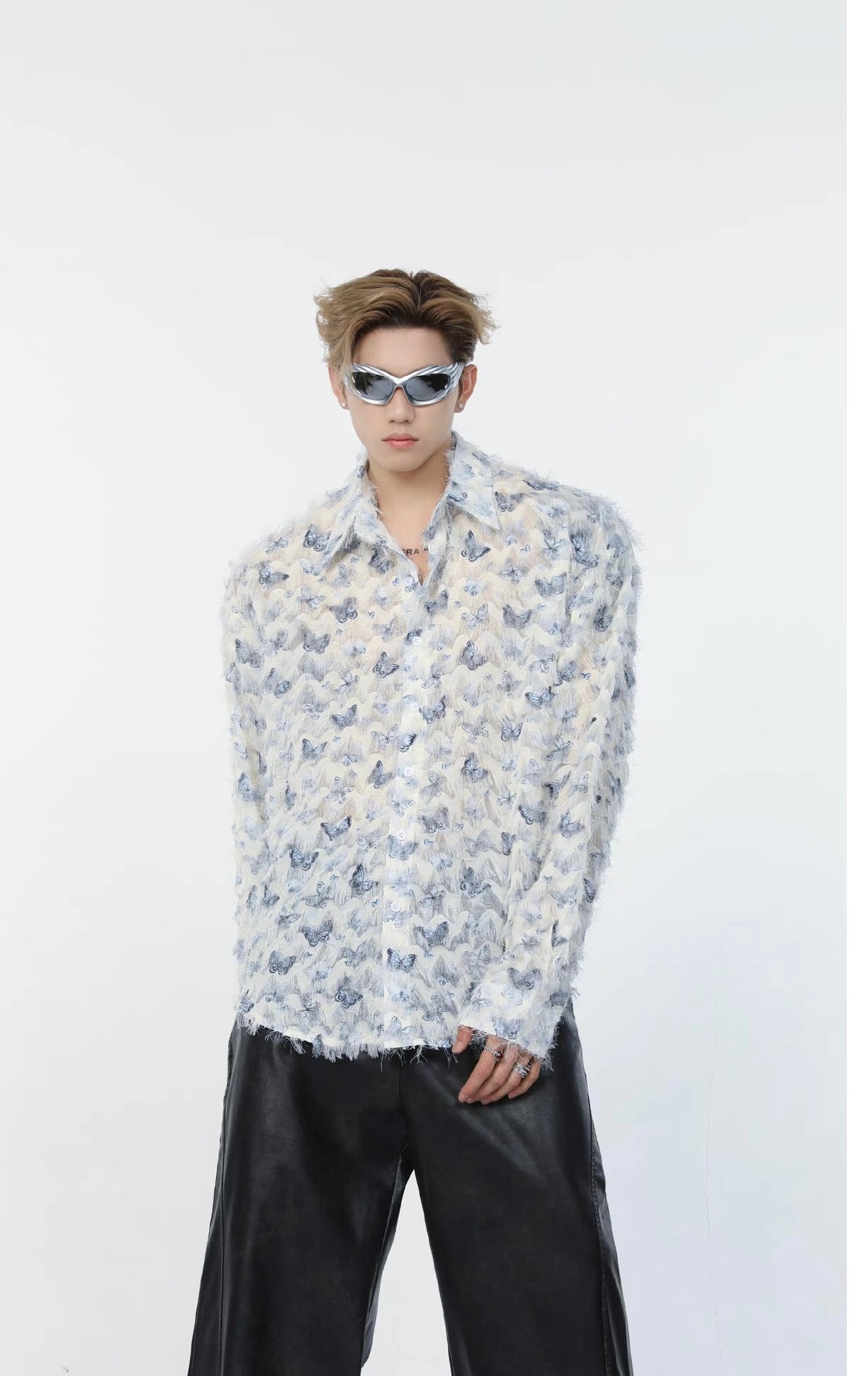 Butterfly fringe long sleeve shirt