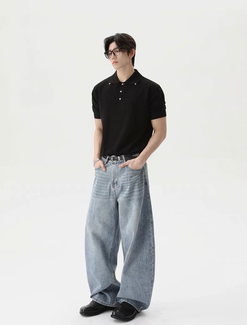Buttons designed casual polo shirt