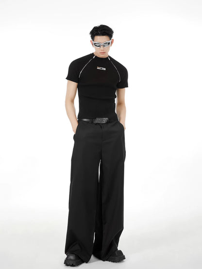 Genderless slim fit knit t-shirt