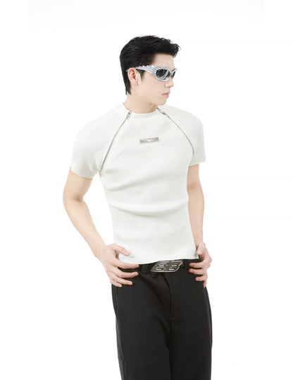 Genderless slim fit knit t-shirt