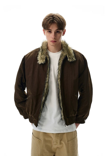 Nocturnal luxe fur bomber jacket