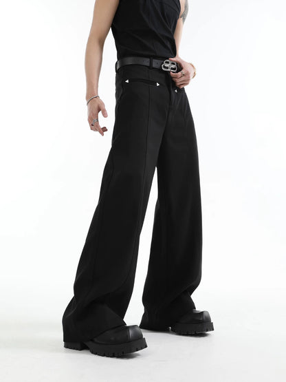 Elegant straight shaft suit pants