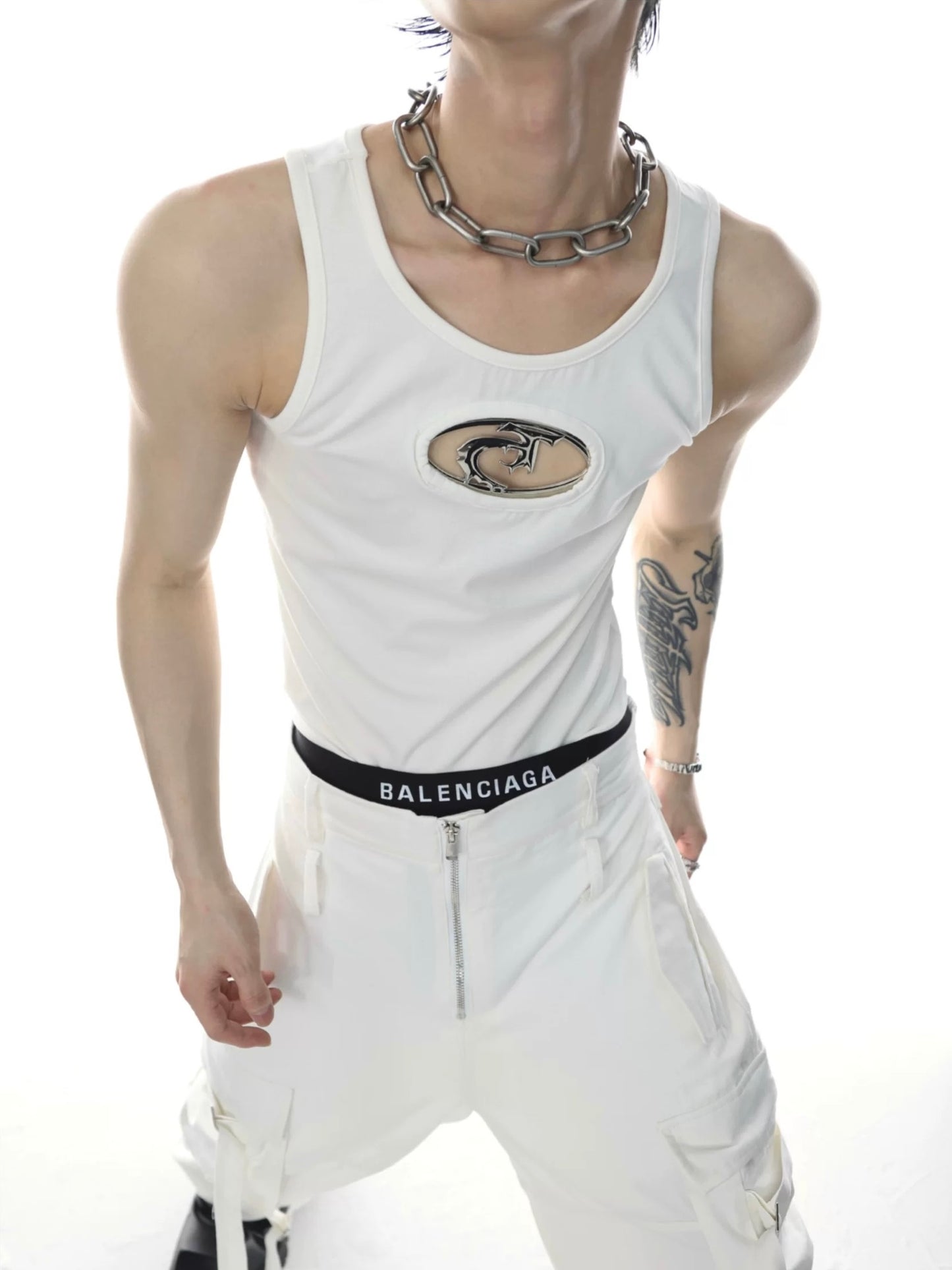 Paranoid punk metal tank top
