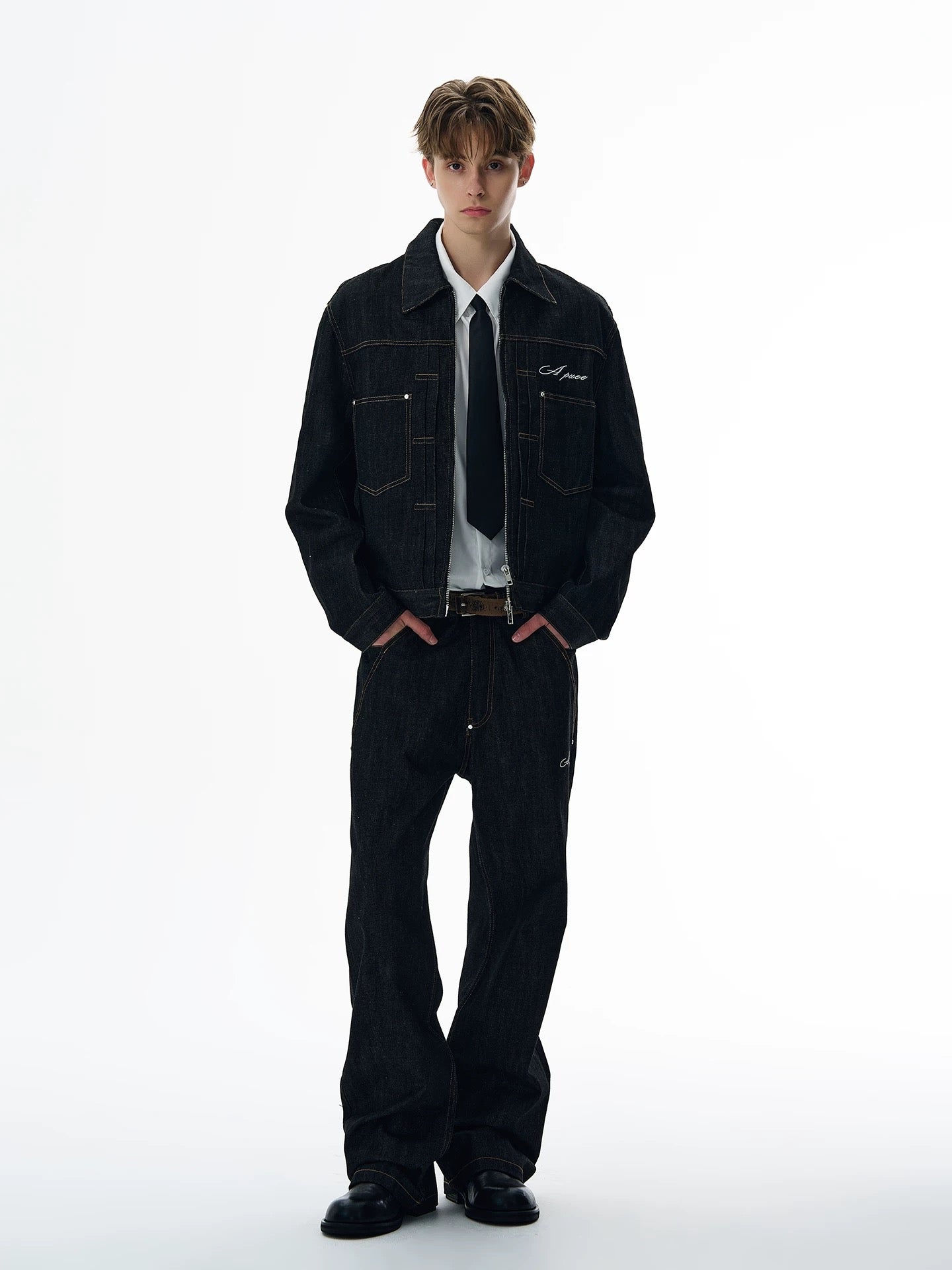 Silent line contemporary denim setup jacket