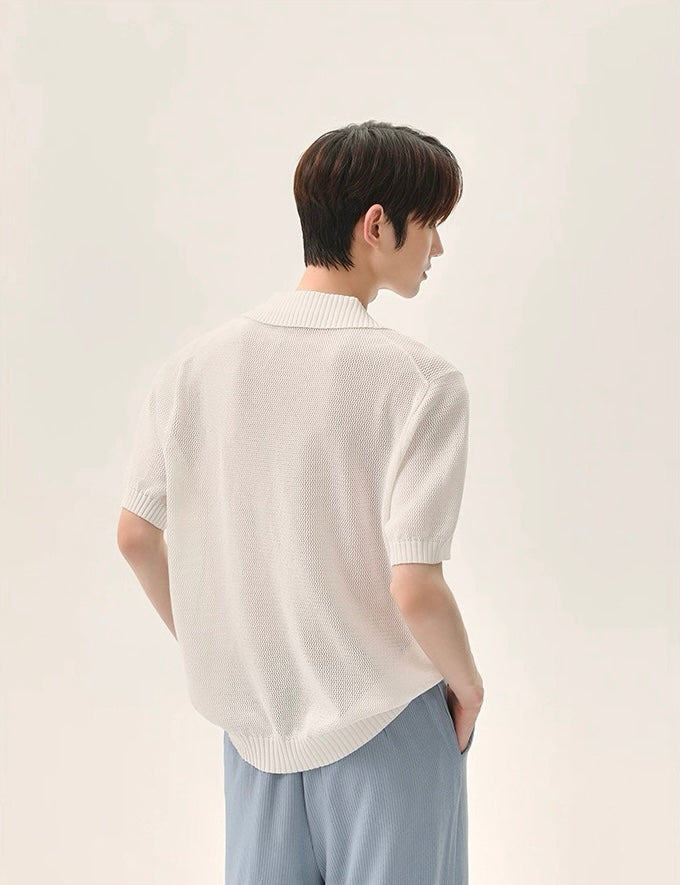 Radiance minimalist style knitted polo shirt