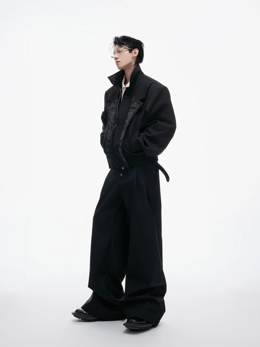 Phantom elegance embroidered black jacket