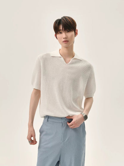 Radiance minimalist style knitted polo shirt
