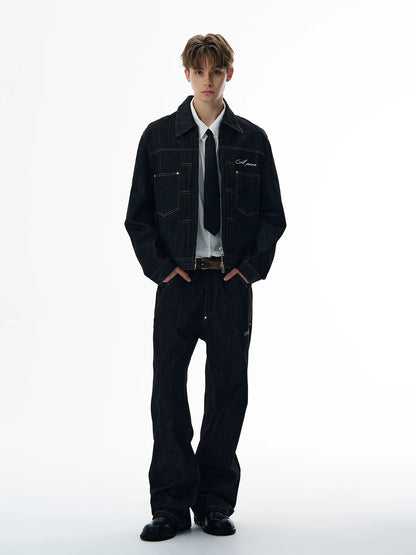 Silent line contemporary denim setup pants