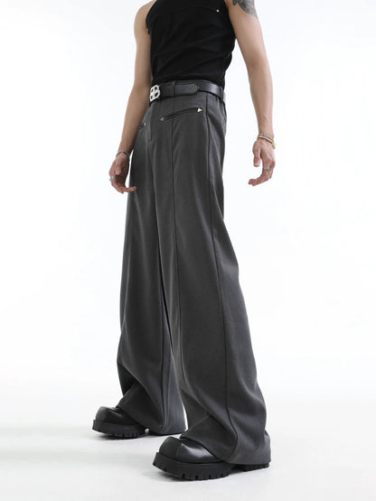 Elegant straight shaft suit pants
