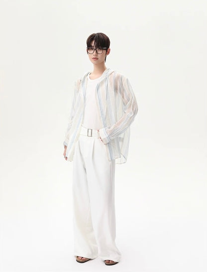 Premium removable waistband relaxed straight pants