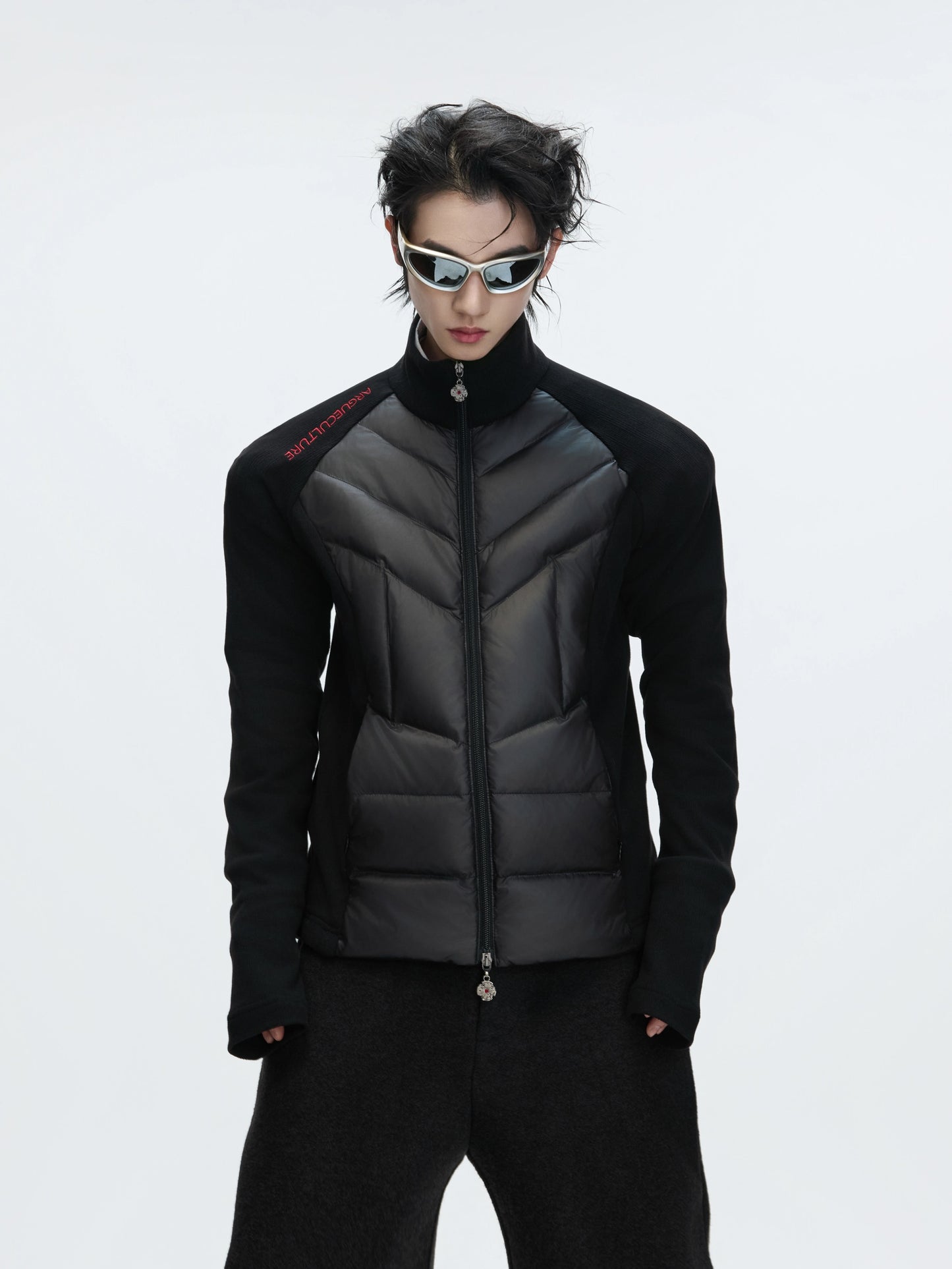 Arctic edge futuristic tech puffer jacket