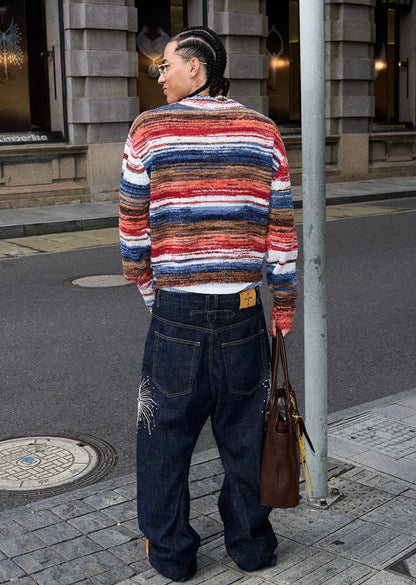 Cosmic flow vibrant knit cardigan