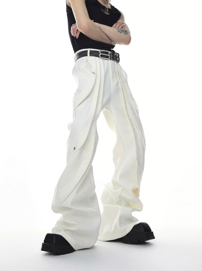 Hand split decomposed slim fit pants
