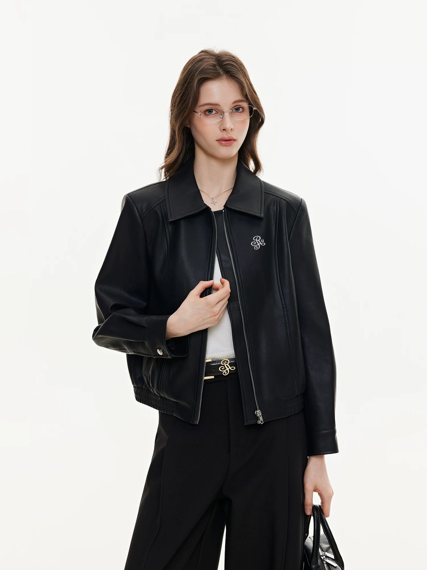 Parisian modern leather jacket